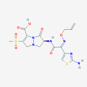 molecular formula C16H18N6O7S2 B1256288 (S)-6-[2-[(Z)-丙烯氧基亚氨基]-2-(2-氨基噻唑-4-基)-乙酰氨基]-2-甲磺酰基-7-氧代-6,7-二氢-3H,5H-吡唑并[1,2-a]吡唑-1-羧酸 