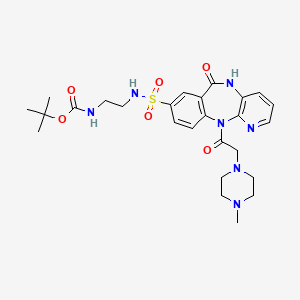 molecular formula C26H35N7O6S B1256289 N-[2-[[11-[2-(4-甲基-1-哌嗪基)-1-氧代乙基]-6-氧代-5H-吡啶并[2,3-b][1,4]苯并二氮杂卓-8-基]磺酰氨基]乙基]氨基甲酸叔丁酯 