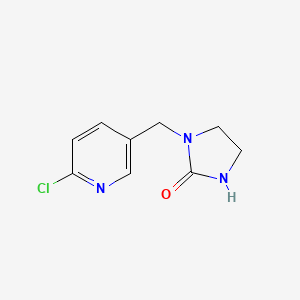 molecular formula C9H10ClN3O B1256292 1-[(6-氯吡啶-3-基)甲基]咪唑烷-2-酮 CAS No. 120868-66-8
