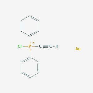 molecular formula C14H11AuClP+ B12562938 chloro-ethynyl-diphenylphosphanium;gold CAS No. 148696-06-4