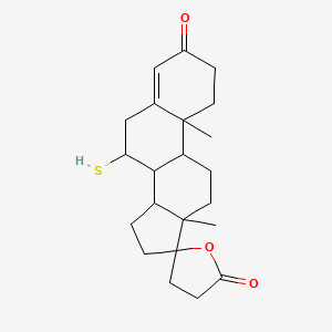 molecular formula C22H30O3S B1256298 10,13-dimethyl-7-sulfanylspiro[2,6,7,8,9,11,12,14,15,16-decahydro-1H-cyclopenta[a]phenanthrene-17,5'-oxolane]-2',3-dione 