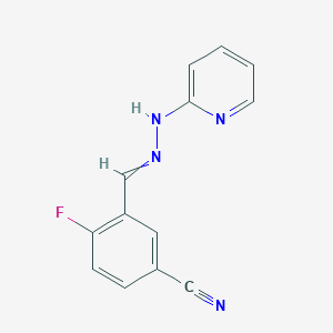 4-Fluoro-3-{[2-(pyridin-2-yl)hydrazinylidene]methyl}benzonitrile