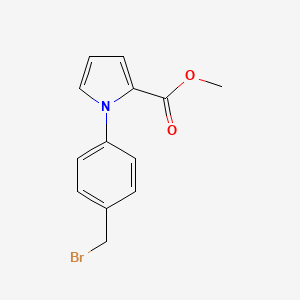 molecular formula C13H12BrNO2 B12563037 1H-Pyrrole-2-carboxylic acid, 1-[4-(bromomethyl)phenyl]-, methyl ester CAS No. 144062-63-5