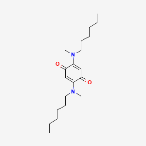 molecular formula C20H34N2O2 B12563095 2,5-Bis[hexyl(methyl)amino]cyclohexa-2,5-diene-1,4-dione CAS No. 188955-57-9