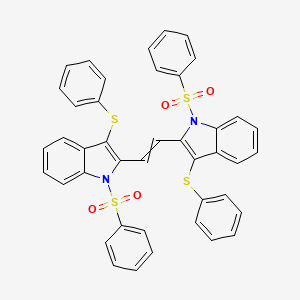 1H-Indole, 2,2'-(1,2-ethenediyl)bis[1-(phenylsulfonyl)-3-(phenylthio)-