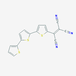 molecular formula C17H7N3S3 B12563123 2-[5-(5-thiophen-2-ylthiophen-2-yl)thiophen-2-yl]ethene-1,1,2-tricarbonitrile CAS No. 197295-93-5