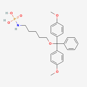 molecular formula C26H32NO6P B12563134 N-{5-[Bis(4-methoxyphenyl)(phenyl)methoxy]pentyl}phosphoramidic acid CAS No. 184293-68-3