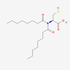 molecular formula C19H35NO4S B12563173 N,N-Dioctanoyl-L-cysteine CAS No. 193888-48-1