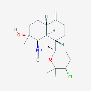 molecular formula C21H32ClNO2 B1256318 (1R,2R,4aS,8S,8aS)-8-[(2R,5S)-5-chloro-2,6,6-trimethyloxan-2-yl]-1-isocyano-2-methyl-5-methylidene-1,3,4,4a,6,7,8,8a-octahydronaphthalen-2-ol 