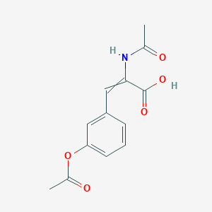 molecular formula C13H13NO5 B12563229 2-Propenoic acid, 2-(acetylamino)-3-[3-(acetyloxy)phenyl]- CAS No. 143815-45-6