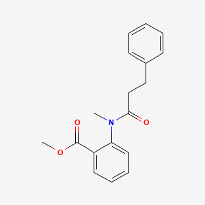 molecular formula C18H19NO3 B12563321 Benzoic acid, 2-[methyl(1-oxo-3-phenylpropyl)amino]-, methyl ester CAS No. 207305-66-6