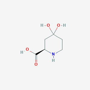 molecular formula C6H11NO4 B12563336 (2R)-4,4-Dihydroxypiperidine-2-carboxylic acid CAS No. 190005-81-3