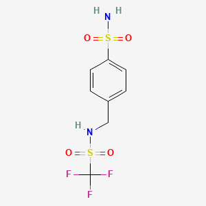 molecular formula C8H9F3N2O4S2 B12563401 4-[(Trifluoromethylsulfonylamino)methyl]benzenesulfonamide CAS No. 191277-36-8