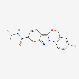 molecular formula C18H16ClN3O2 B1256345 3-chloro-N-propan-2-yl-5H-indazolo[2,3-a][3,1]benzoxazine-9-carboxamide 
