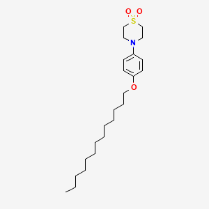 molecular formula C23H39NO3S B12563545 4-[4-(Tridecyloxy)phenyl]-1lambda~6~,4-thiazinane-1,1-dione CAS No. 150441-76-2