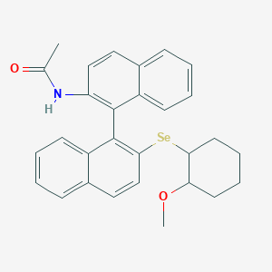 molecular formula C29H29NO2Se B12563616 N-{2'-[(2-Methoxycyclohexyl)selanyl][1,1'-binaphthalen]-2-yl}acetamide CAS No. 143503-80-4