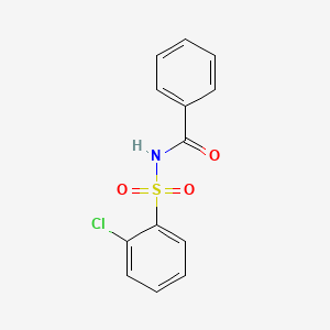 molecular formula C13H10ClNO3S B12563655 Benzamide, N-[(2-chlorophenyl)sulfonyl]- CAS No. 143105-07-1