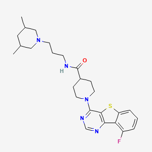 molecular formula C26H34FN5OS B1256404 N-[3-(3,5-dimethyl-1-piperidinyl)propyl]-1-(9-fluoro-[1]benzothiolo[3,2-d]pyrimidin-4-yl)-4-piperidinecarboxamide 