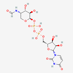 molecular formula C15H23N3O16P2 B1256432 UDP-4-deoxy-4-formamido-beta-L-arabinopyranose 