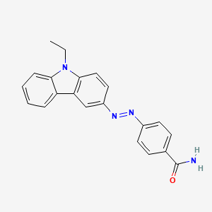 molecular formula C21H18N4O B12564360 4-[(E)-(9-Ethyl-9H-carbazol-3-yl)diazenyl]benzamide CAS No. 185012-10-6