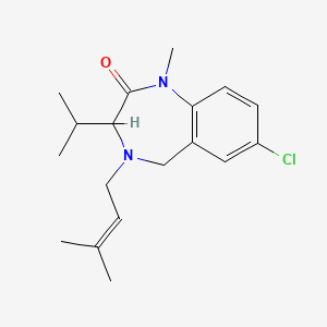 molecular formula C18H25ClN2O B12564583 7-Chloro-3-isopropyl-1-methyl-4-(3-methyl-but-2-enyl)-1,3,4,5-tetrahydro-1,4-benzodiazepin-2-one CAS No. 258850-05-4