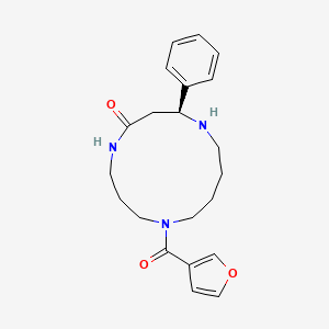 molecular formula C21H27N3O3 B1256463 (2S)-9-(furan-3-carbonyl)-2-phenyl-1,5,9-triazacyclotridecan-4-one 