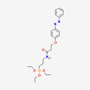 molecular formula C24H35N3O5Si B12564630 3-{4-[(E)-Phenyldiazenyl]phenoxy}-N-[3-(triethoxysilyl)propyl]propanamide CAS No. 185458-66-6