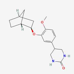 molecular formula C18H24N2O3 B1256464 5-[3-[[(1R,2R,4S)-2-bicyclo[2.2.1]heptanyl]oxy]-4-methoxyphenyl]-1,3-diazinan-2-one 