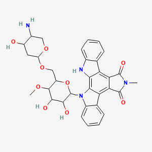 3-[6-[(5-Amino-4-hydroxyoxan-2-yl)oxymethyl]-3,4-dihydroxy-5-methoxyoxan-2-yl]-13-methyl-3,13,23-triazahexacyclo[14.7.0.02,10.04,9.011,15.017,22]tricosa-1,4,6,8,10,15,17,19,21-nonaene-12,14-dione