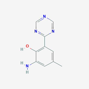 molecular formula C10H10N4O B12564797 2-Amino-4-methyl-6-(1,3,5-triazin-2(1H)-ylidene)cyclohexa-2,4-dien-1-one CAS No. 190581-06-7