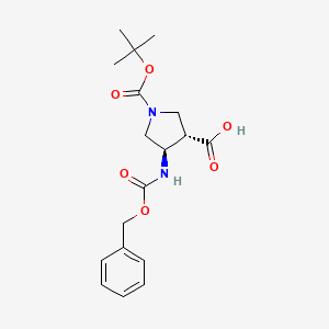 molecular formula C18H24N2O6 B12564813 (3R,4S)-1-Boc-4-Cbz-amino-3-pyrrolidinecarboxylicacid CAS No. 267230-43-3