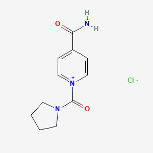 molecular formula C11H14ClN3O2 B12564830 4-Carbamoyl-1-(pyrrolidine-1-carbonyl)pyridin-1-ium chloride CAS No. 176205-30-4