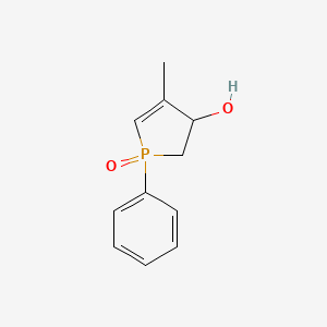 molecular formula C11H13O2P B12564864 3-Hydroxy-4-methyl-1-phenyl-2,3-dihydro-1H-1lambda~5~-phosphol-1-one CAS No. 195320-10-6