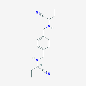 molecular formula C16H22N4 B12564888 2-[[4-[(1-Cyanopropylamino)methyl]phenyl]methylamino]butanenitrile CAS No. 144224-94-2