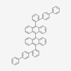 molecular formula C64H42 B12564903 9-[2-(4-Phenylphenyl)phenyl]-10-[10-[2-(4-phenylphenyl)phenyl]anthracen-9-yl]anthracene CAS No. 312497-12-4