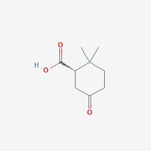 molecular formula C9H14O3 B12564961 Cyclohexanecarboxylic acid, 2,2-dimethyl-5-oxo-, (S)- CAS No. 192433-21-9