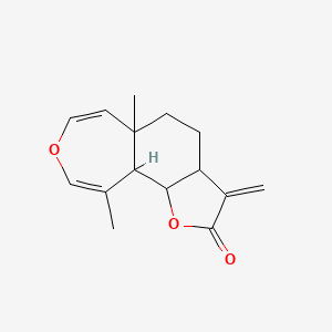 molecular formula C15H18O3 B1256497 (3aS,5aS,10aS,10bS)-5a,10-dimethyl-3-methylene-3a,4,5,5a,10a,10b-hexahydrooxepino[4,5-g]benzofuran-2(3H)-one 