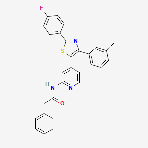 molecular formula C29H22FN3OS B12564971 N-[4-[2-(4-Fluorophenyl)-4-(3-methylphenyl)-1,3-thiazol-5-YL]-2-pyridyl]phenylacetamide CAS No. 303162-72-3