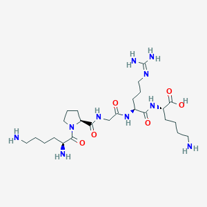 molecular formula C25H48N10O6 B12564983 L-Lysyl-L-prolylglycyl-N~5~-(diaminomethylidene)-L-ornithyl-L-lysine CAS No. 202984-62-1