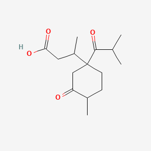 molecular formula C15H24O4 B1256501 3-[4-Methyl-1-(2-methylpropanoyl)-3-oxocyclohexyl]butanoic acid 