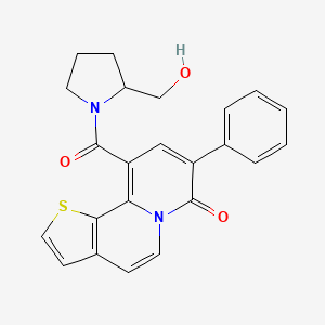 molecular formula C23H20N2O3S B1256505 10-[2-(Hydroxymethyl)pyrrolidine-1-carbonyl]-8-phenylthieno[2,3-a]quinolizin-7-one 
