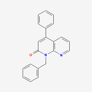 molecular formula C21H16N2O B12565087 1,8-Naphthyridin-2(1H)-one, 4-phenyl-1-(phenylmethyl)- CAS No. 178548-28-2