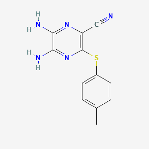 molecular formula C12H11N5S B12565117 5,6-Diamino-3-[(4-methylphenyl)sulfanyl]pyrazine-2-carbonitrile CAS No. 143469-45-8