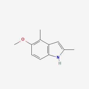 molecular formula C11H13NO B1256528 1H-Indole, 5-methoxy-2,4-dimethyl- 