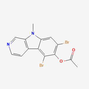 molecular formula C14H10Br2N2O2 B1256540 6-O-Acetyl-9-methyl-7-bromoeudistomin D 
