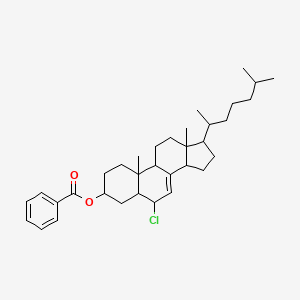molecular formula C34H49ClO2 B1256554 [6-chloro-10,13-dimethyl-17-(6-methylheptan-2-yl)-2,3,4,5,6,9,11,12,14,15,16,17-dodecahydro-1H-cyclopenta[a]phenanthren-3-yl] benzoate 