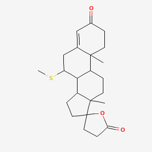 molecular formula C23H32O3S B1256555 10,13-dimethyl-7-methylsulfanylspiro[2,6,7,8,9,11,12,14,15,16-decahydro-1H-cyclopenta[a]phenanthrene-17,5'-oxolane]-2',3-dione 