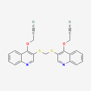molecular formula C25H18N2O2S2 B1256561 Bis(4-propargyloxy-3-quinolylthio)methane 
