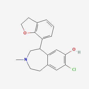 molecular formula C19H20ClNO2 B1256579 7-Chloro-3-methyl-1-(2,3-dihydrobenzofuran-7-yl)-2,3,4,5-tetrahydro-1H-3-benzazepin-8-ol 