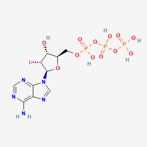 molecular formula C10H15IN5O12P3 B1256589 [[(2R,3R,4R,5R)-5-(6-aminopurin-9-yl)-3-hydroxy-4-iodooxolan-2-yl]methoxy-hydroxyphosphoryl] phosphono hydrogen phosphate 